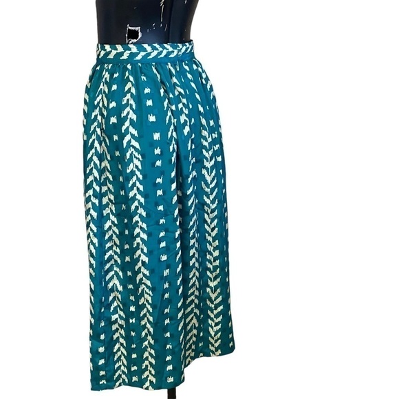 Jonathan Martin Vintage Teal Pleated Full Skirt - Picture 4 of 7
